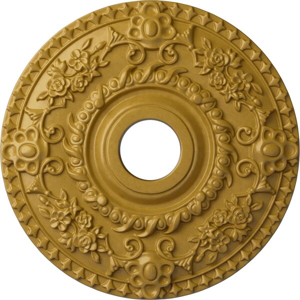 Ekena Millwork Rose Ceiling Medallion (Fits Canopies up to 7 1/4"), 18"OD x 3 1/2"ID x 1 1/2"P, Iridescent Gold CM18ROIGS - main